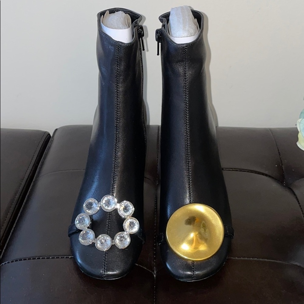 Celine Elliptic heel jeweled ankle boots